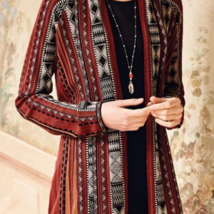 Women's Retro Ethnic Print Cardigan