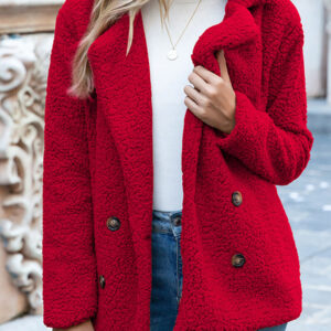 Button Lapel Loose Sweater Cardigan Sheep Cake Woolen Coat