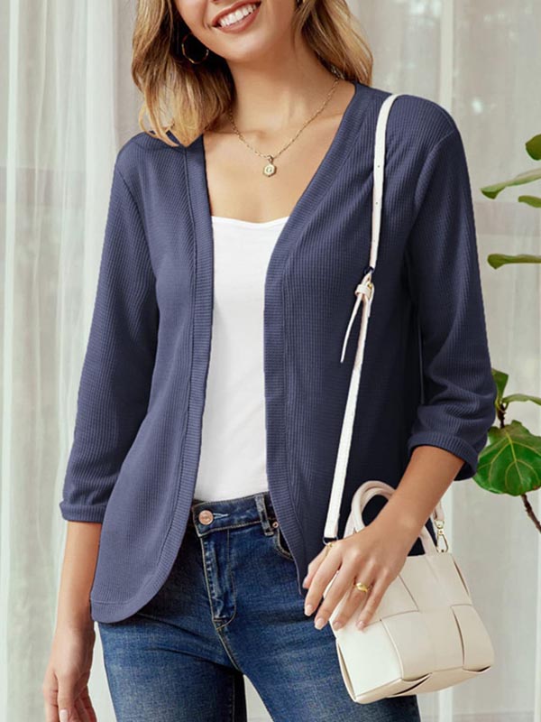 Solid Color Simple Casual Cardigan - Image 5