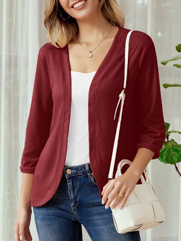 Solid Color Simple Casual Cardigan