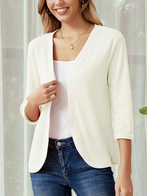 Solid Color Simple Casual Cardigan - Image 4