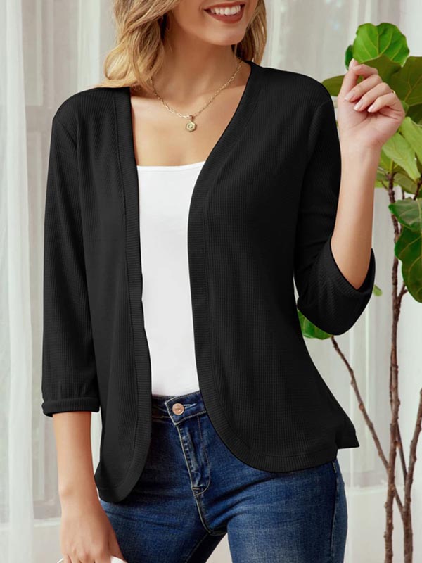 Solid Color Simple Casual Cardigan - Image 7