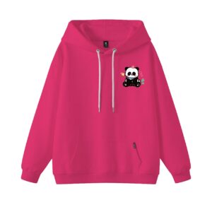 Cute Kawaii Panda Graphic Oversized Hoodie | Adorable Purple Pullover Sweatshirt
