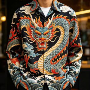 Unique Dragon Print Shirt | One-of-a-Kind Original Design