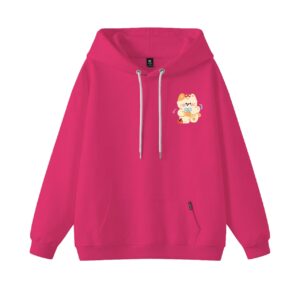 Cute Cherry Cat Graphic Oversized Light Blue Hoodie | Kawaii Casual Pullover Sweatshirt
