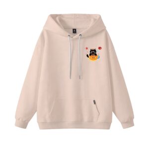 Cute Party Teacup Cat Dusty Purple Oversized Hoodie